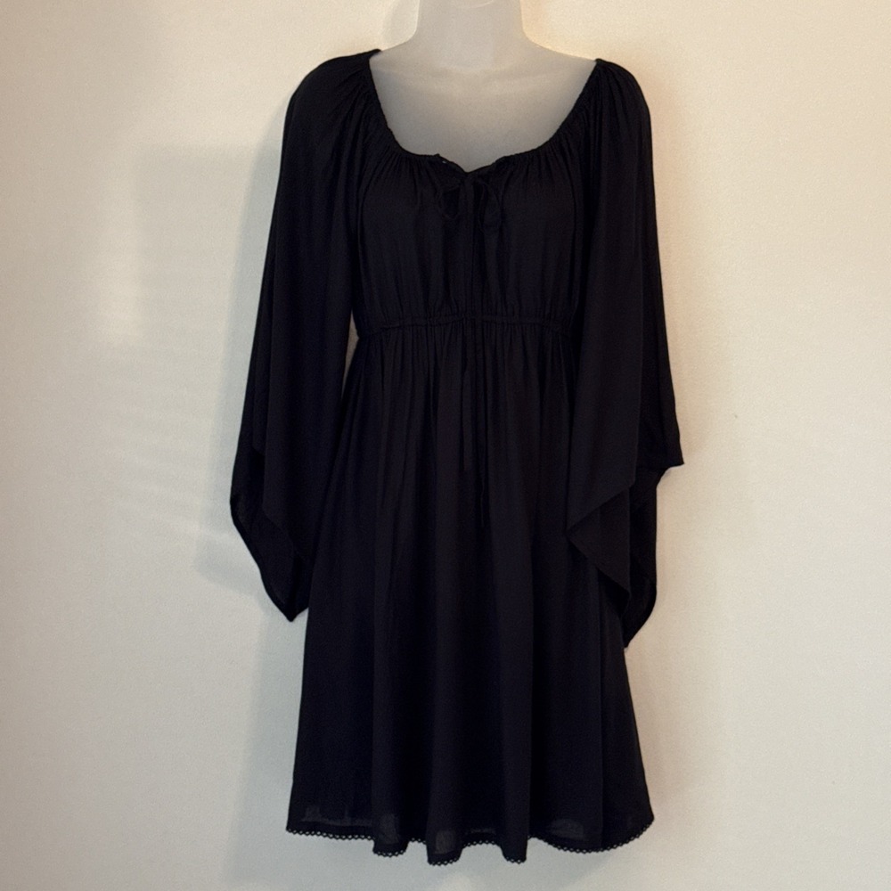 Earthbound Trading Co Dress Womens Size M Black Casual Classic Beachy Boho NWT